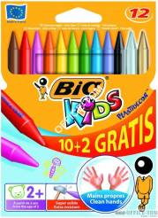 Kredki BIC świecowe Plastidecor Pudełko 10+2