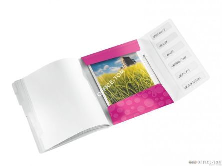 Teczka segregująca Leitz WOW, 6 przekładek 200k A4 Metaliczna różowa