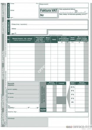 Faktura VAT MICHALCZYK I PROKOP A5 80 kartek
