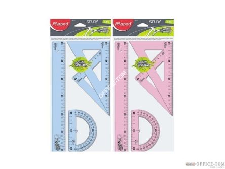 Zestaw STUDY MAXI Linijka 30 CM 2 ekierki 1 kątomierz Maped