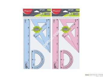 Zestaw STUDY MAXI Linijka 30 CM 2 ekierki 1 kątomierz Maped