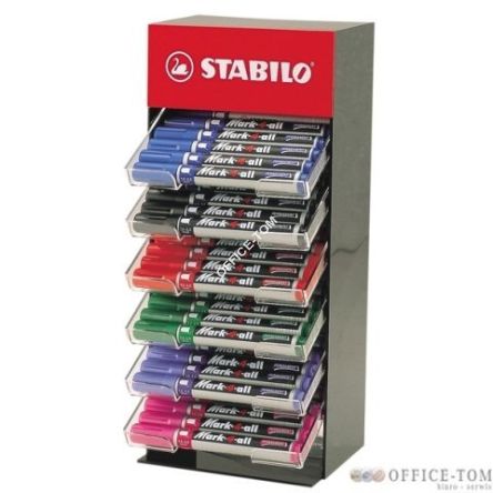 Marker permanentny STABILO mark-4-all, ścięta końcówka, display 100 szt.