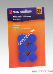 Magnesy NOBO 25mm, niebieskie 10 szt