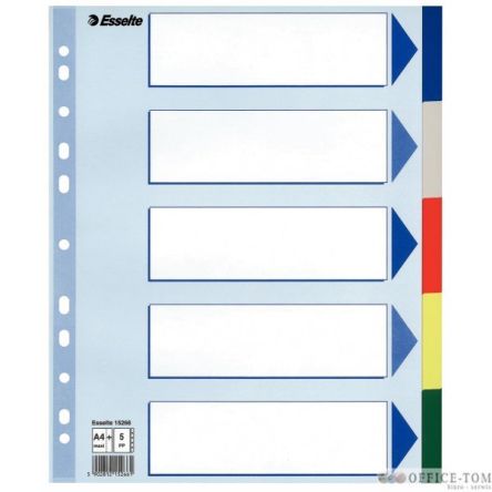 Przekładki plastikowe MAXI z PP ESSELTE, 5 kart