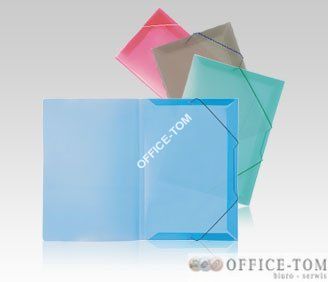 Teczka plastikowa z gumką wąska TG-11 Biurfol Mleczna transparnetna