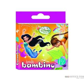 Kredki BAMBINO  12-kol.   w pud.kart. WRÓŻKI  DISNEY St.Majewski