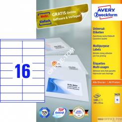 Trwałe Etykiety AVERY ZWECKFORM uniwersalne A4, 100 ark./op., 105 x 35 mm, białe