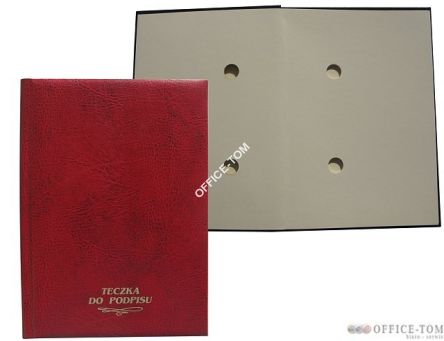 Teczka do podpisu grzbiet kryty - bordo Warta