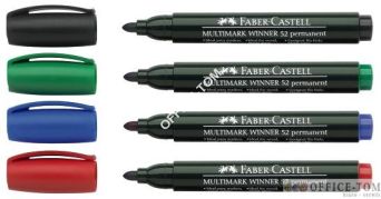 Marker 52 permanentny  CZARNY końcówka okrągła opakowanie 12szt. FABER-CASTELL