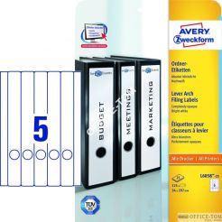 Etykiety AVERY ZWECKFORM na segregatory A4, 25 ark./op., 34 x 297 mm, białe