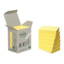 KARTECZKI SAMOPRZYLEPNE POST-IT® (653-1B), EKOLOGICZNE, 38X51MM, 6X100 KART., ŻÓŁTE