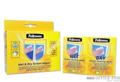 Suche i wilgotne ściereczki do czyszczenia ekranu 12szt FELLOWES