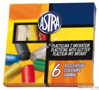 Plastelina brokatowa 6kol. ASTRA