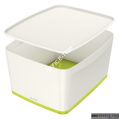 Pojemnik MyBOX duży z pokrywką biało-zielony Leitz