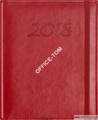 Kalendarz książkowy B6 PLUS ok.21-U4 czerwony z gumką Telegraph