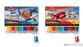 Kredki BAMBINO w opr.drew. 18 kol. + temperówka PLANES DISNEY St.Majewski