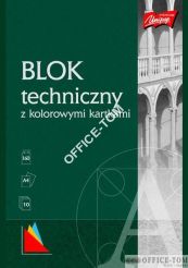 Blok techniczny z kolorowymi kartkami A4, 10k.