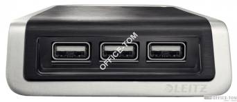 Ładowarka Leitz Style na 3 porty USB czarna
