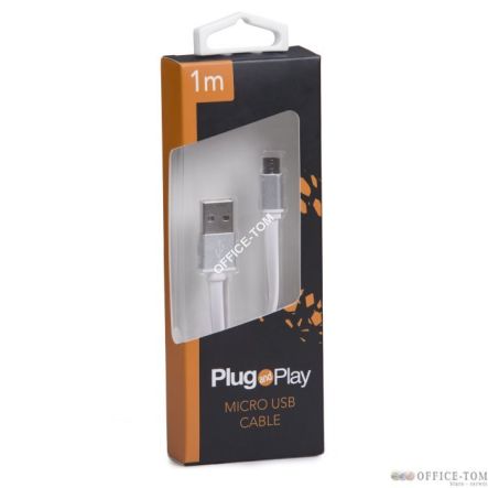 Kabel USB/MICRO USB 1M biały PLUG&PLAY