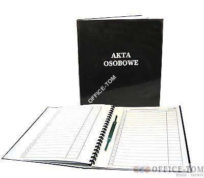 Teczka akt osobowych WARTA oprawa twarda b. wew. czarna niezadr.