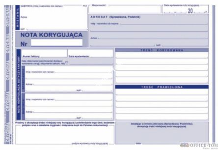 Nota korygująca VAT MICHALCZYK I PROKOP A5 80 kartek