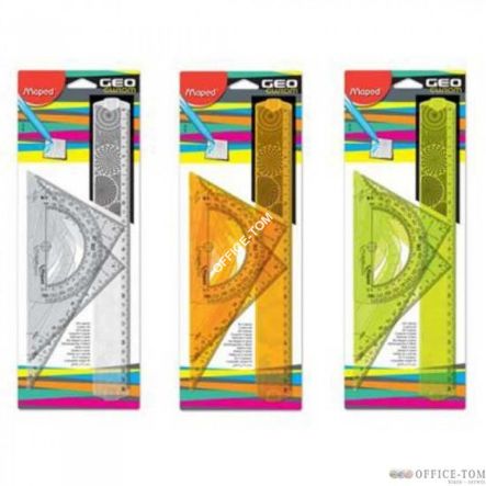 Zestaw GEOCUSTOM MAXI Linijka 30 CM 2 ekierki i kątomierz Maped