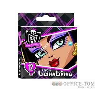 Kredki BAMBINO  12-kol.   w pud.kart. MONSTER HIGH St.Majewski