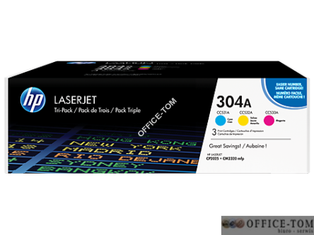 Toner HP 304A (CF372AM) niebieski + purpurowy + żółty 3szt