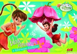 Blok rysunkowy A4, 16 kolorowych kartek , DISNEY WRÓŻKI