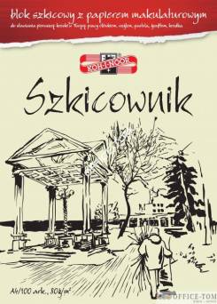 Blok-szkicownik A4  z papieru makulaturowego 80g 100 kartek KOH I NOOR