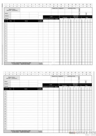 Karta kontowa materiałowa MICHALCZYK I PROKOP A5 20 kartek