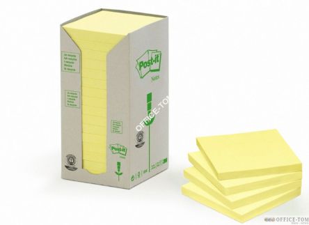 Bloczki samoprzylepne 3M POST-IT® 654-1T 76x76 Żółty 2400k