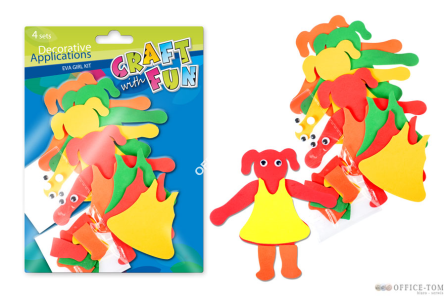 Ozdoba Dekoracyjna Pianka Dziewczynki 4 Kpl CRAFT WITH FUN