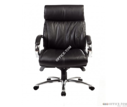 Fotel TENACE Black skóra naturalna BALD chrom