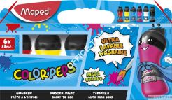Farby tempera SUPERPOWER 6x75ML KOLORY UZUPEŁNIAJĄCE BUTELKI Maped
