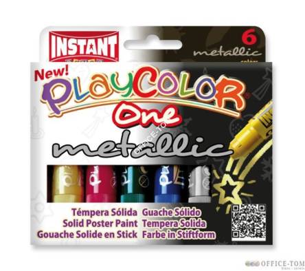 Farby w sztyfcie Playcolor one metallic pudełko 6 kolorów