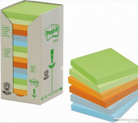 Bloczki samoprzylepne 3M POST-IT® 654-1RPT 76x76 Mix 2400k