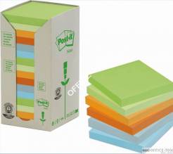 Bloczki samoprzylepne 3M POST-IT® 654-1RPT 76x76 Mix 2400k