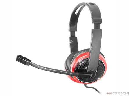 Słuchawki z mikrofonem  TRACER REDDY  Mini-jack Czarno-czerwone