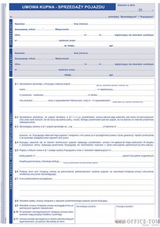 Umowa kupna - sprzedaży pojazdu MICHALCZYK I PROKOP A4 40 kartek