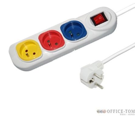 Listwa zasilająca/przedłużacz RAINBOW 3 gniazdek 15M
