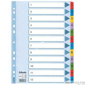 Przekładki kartonowe Mylar A4 ESSELTE, biały 1-12