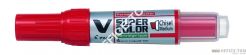 Marker permanentny PILOT V Super  Color końcówka ścięta czerwony