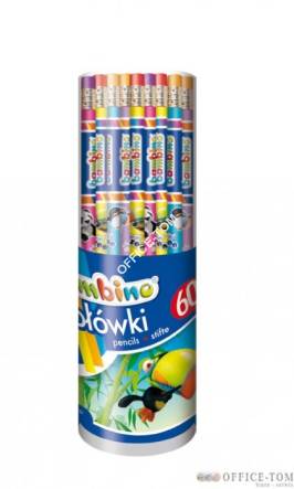 Ołówki z gumką 60 szt. W tubie