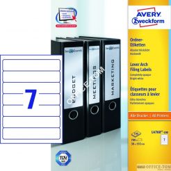 Etykiety AVERY ZWECKFORM na segregatory A4, 100 ark./op., 192 x 38 mm, białe