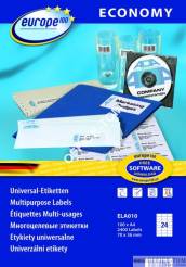 Etykiety AVERY ZWECKFORM uniwersalne Economy Europe100 by A4, 100 ark./op., 70 x 36 mm, białe