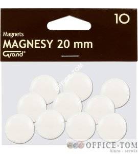 Magnesy średnica 20 mm biały 10 szt. Grand