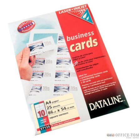 Papier do wizytówek, 10x(86x54mm) do atram. i laser. 195g ESSELTE DATALINE