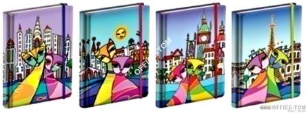 Notatnik ekskluzywny NARCISSUS 80k. City Cats 12x17 4 wzory