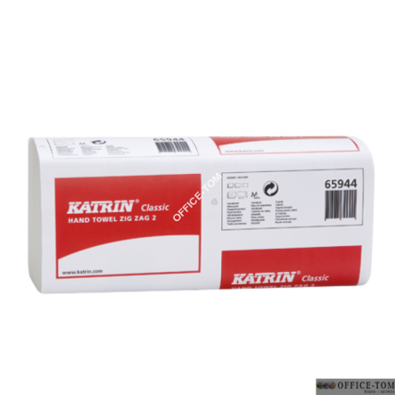 Ręcznik ZZ KATRIN biały CLASSIC 25 % makulatury, 20x150 listków, 232 x 230 mm 65944